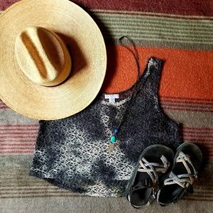 Cotton On Tie Dye Mesh Cropped Tank Top